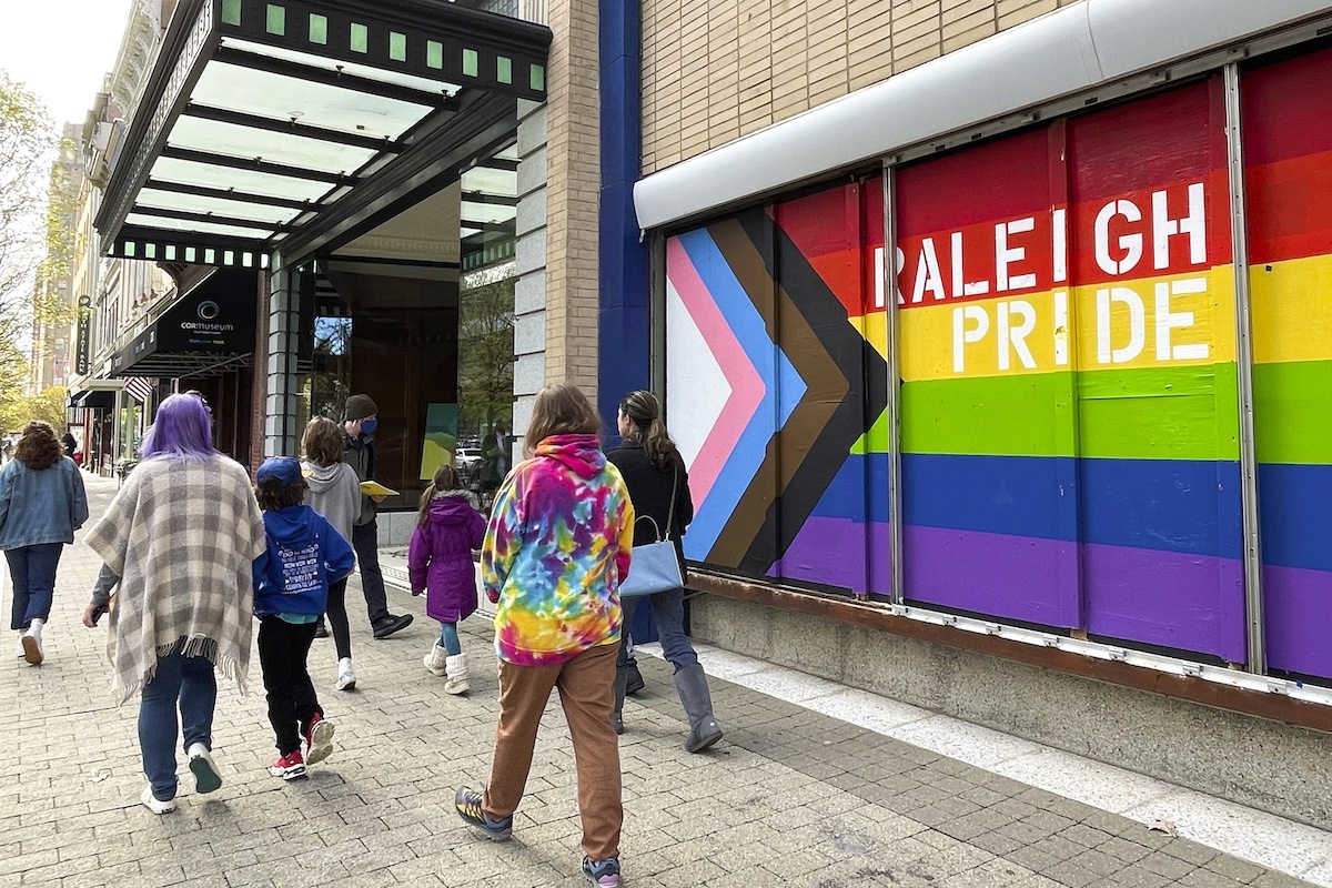 Progress Pride flag mural Raleigh NC