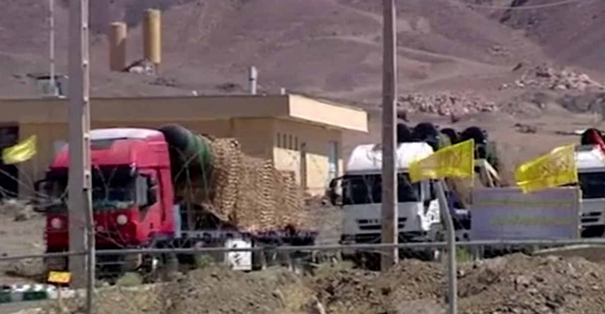 Trucks surrounding Fordo nuclear facility