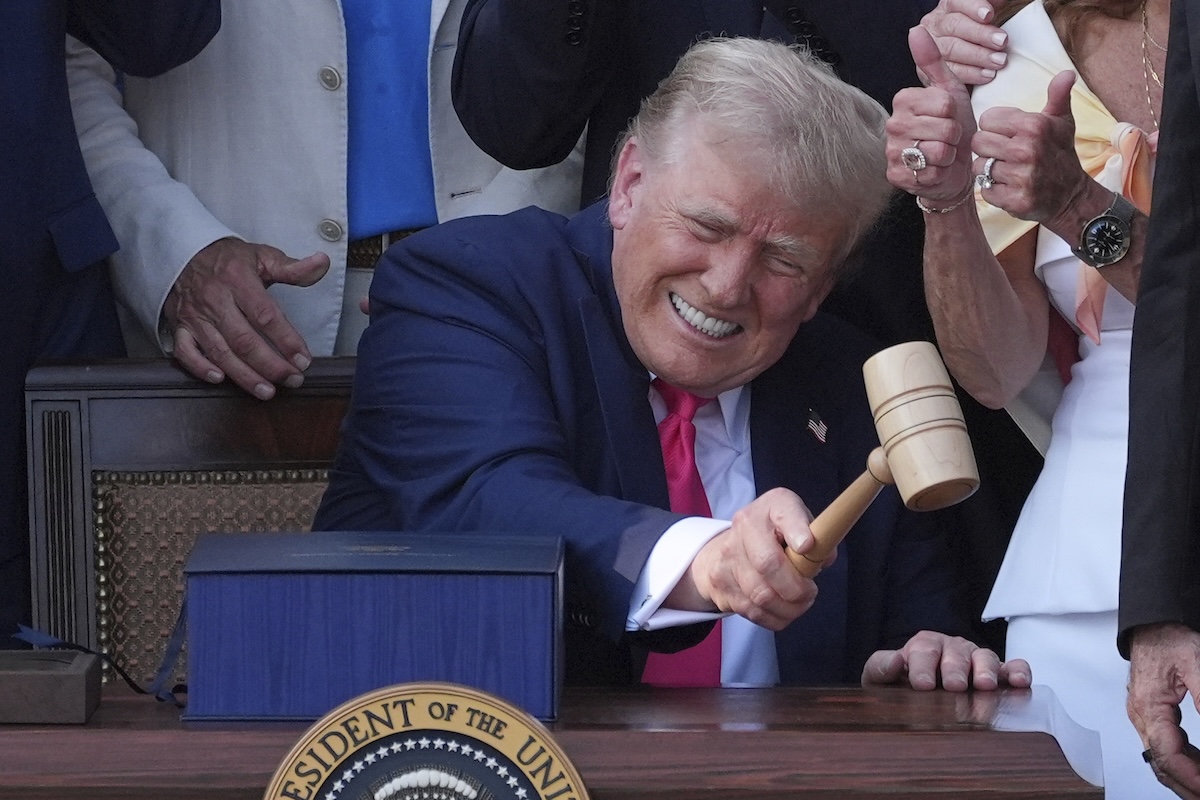 Trump with gavel signing big beautiful bill