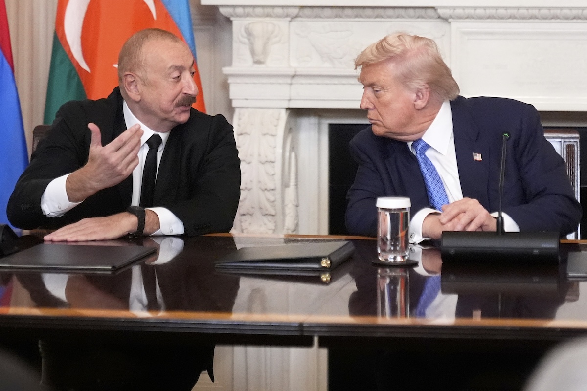 Azerbaijan president with Donald Trump September 2025