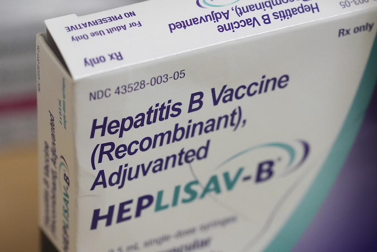 Box of hepatitis B vaccine at CVS