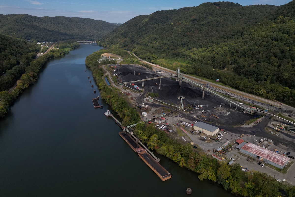 Coal plant along the Kanawha River in WV in 2025