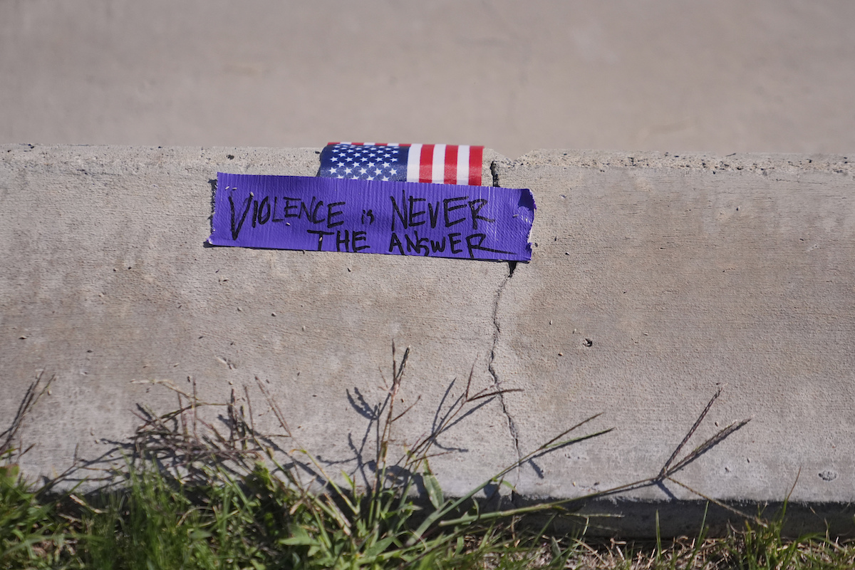 Note against violence in Utah after Charlie Kirk shot 9-10-25