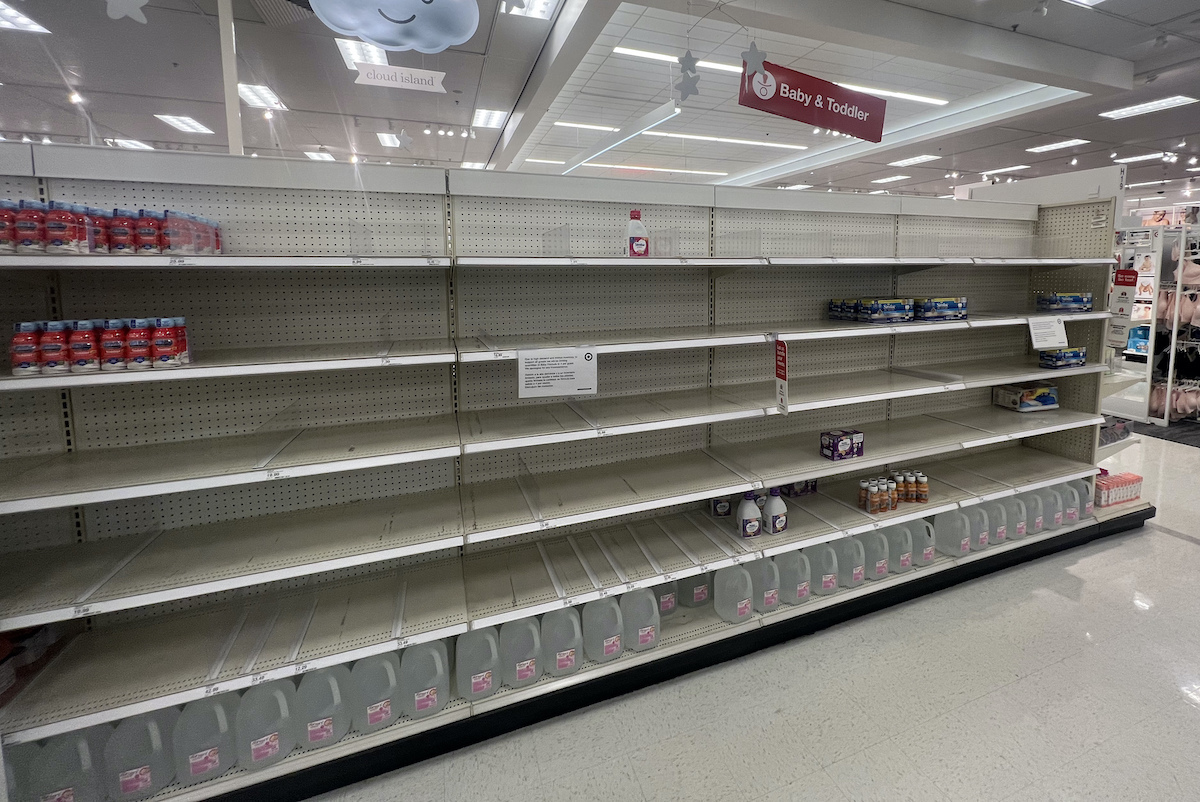 Baby formula shelves empty Virginia