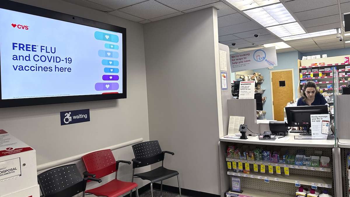 Flu vaccine advertisement at CVS 02-13-2024