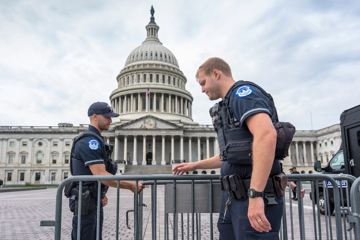 U.S. Capitol, police and security barriers 9-24-25