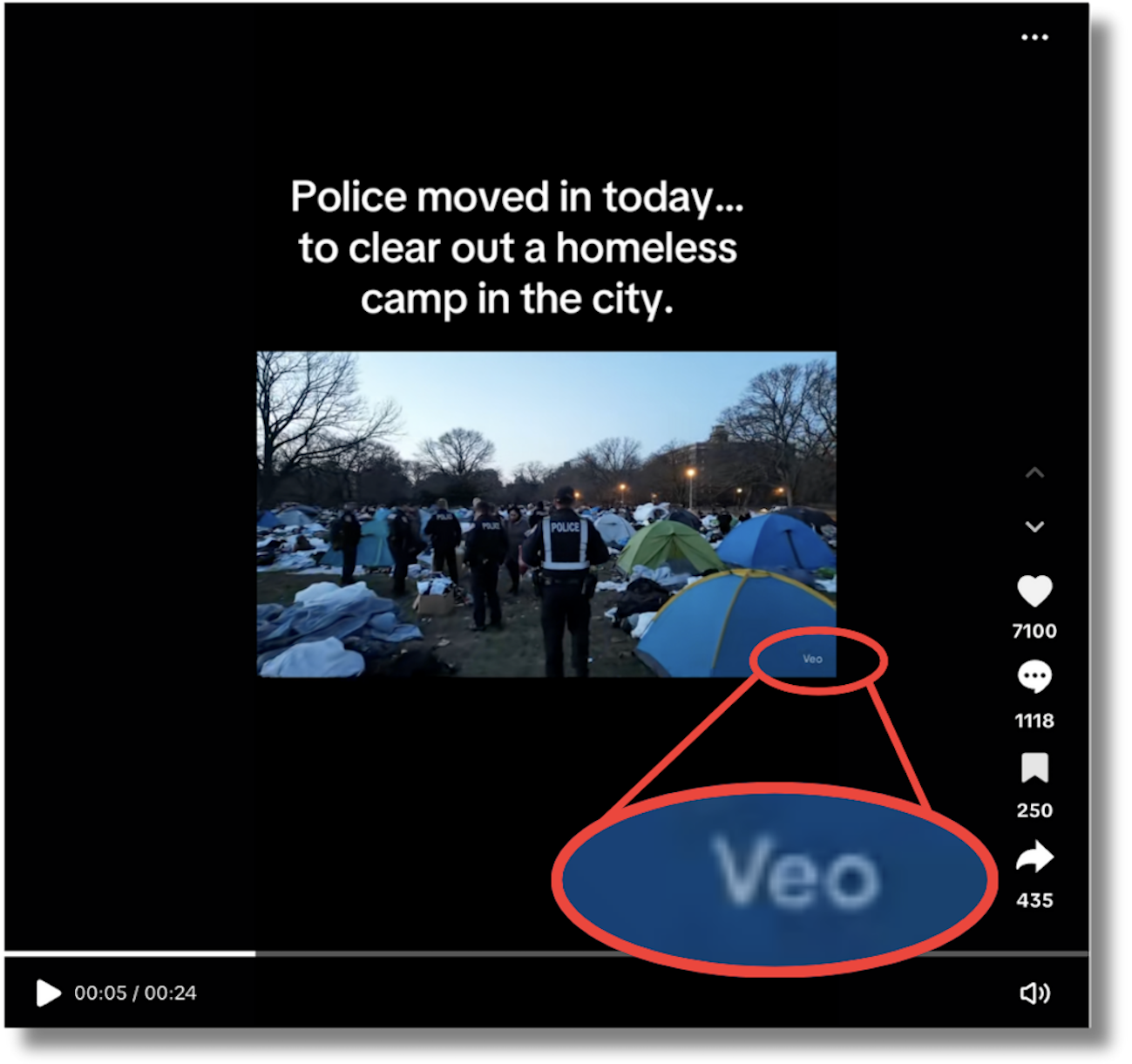 Screenshot of AI-generated TikTok 1