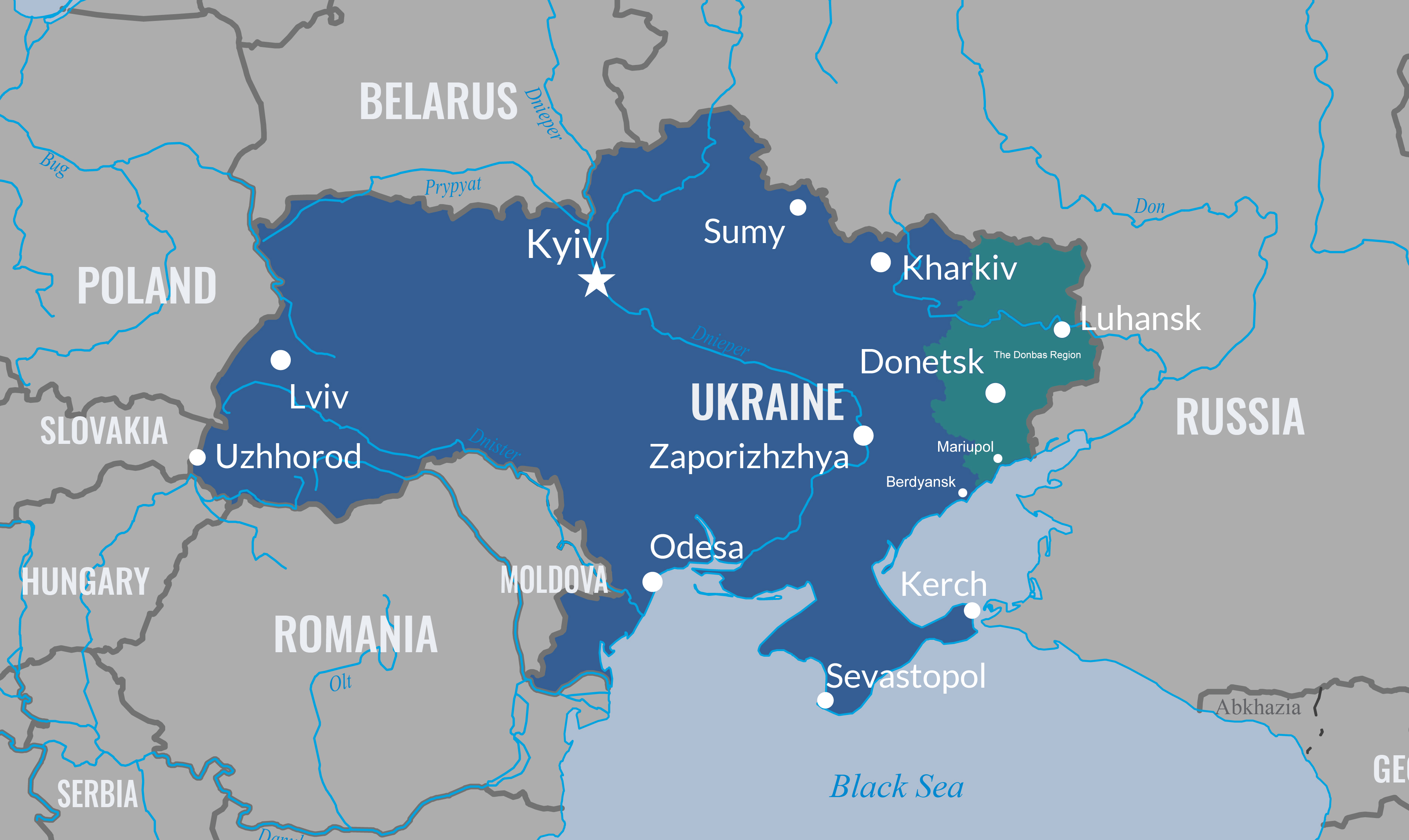 Donbas region map DOD