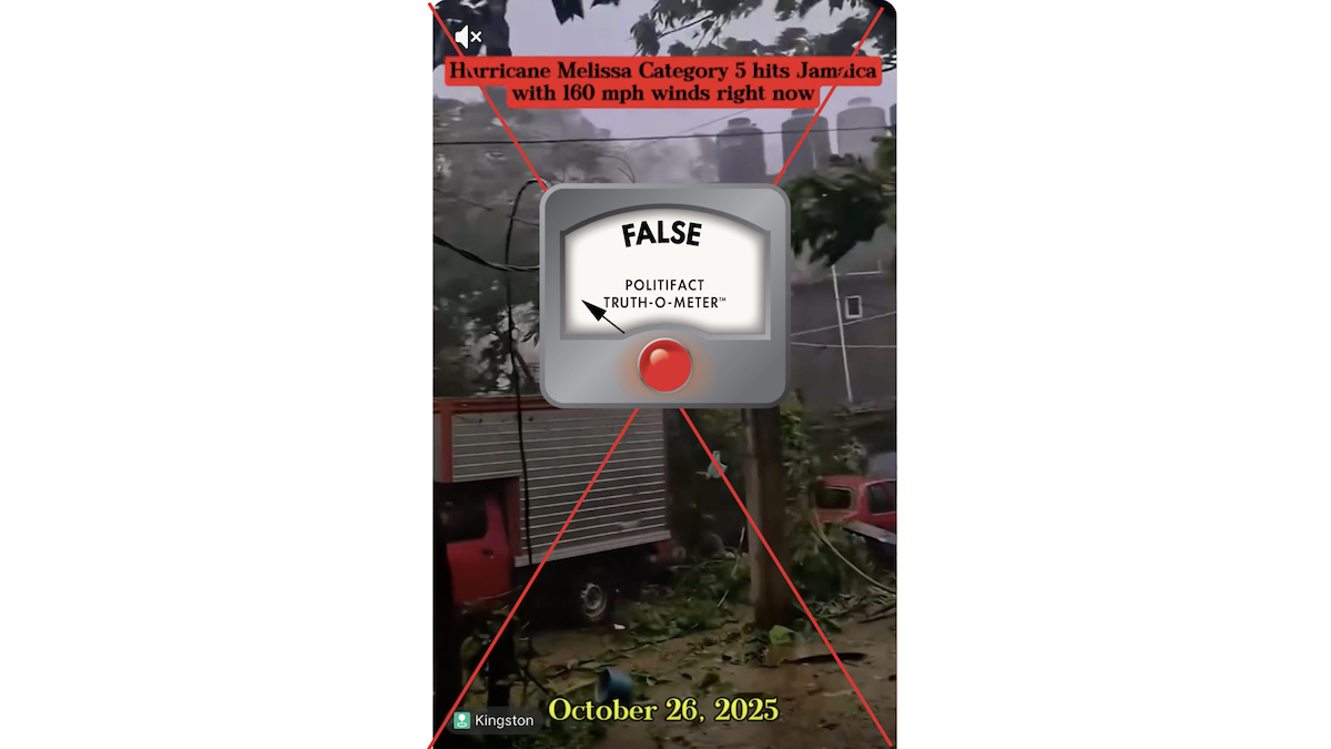 False graphic of Hurricane Melissa 2