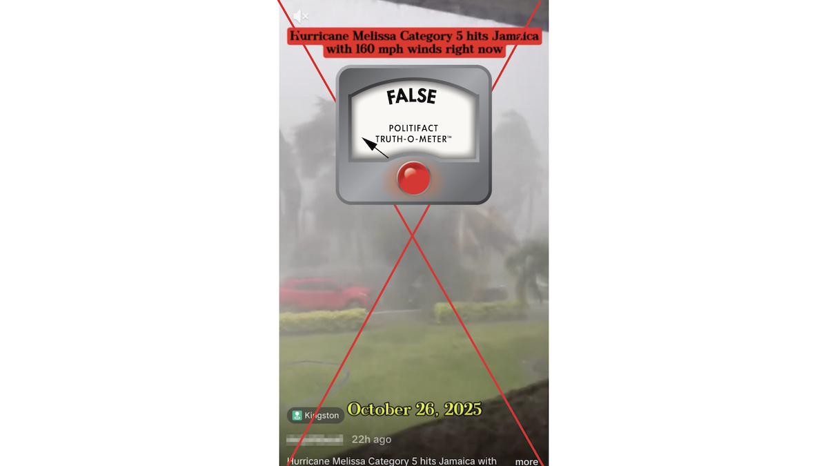 False graphic of hurricane Melissa 3