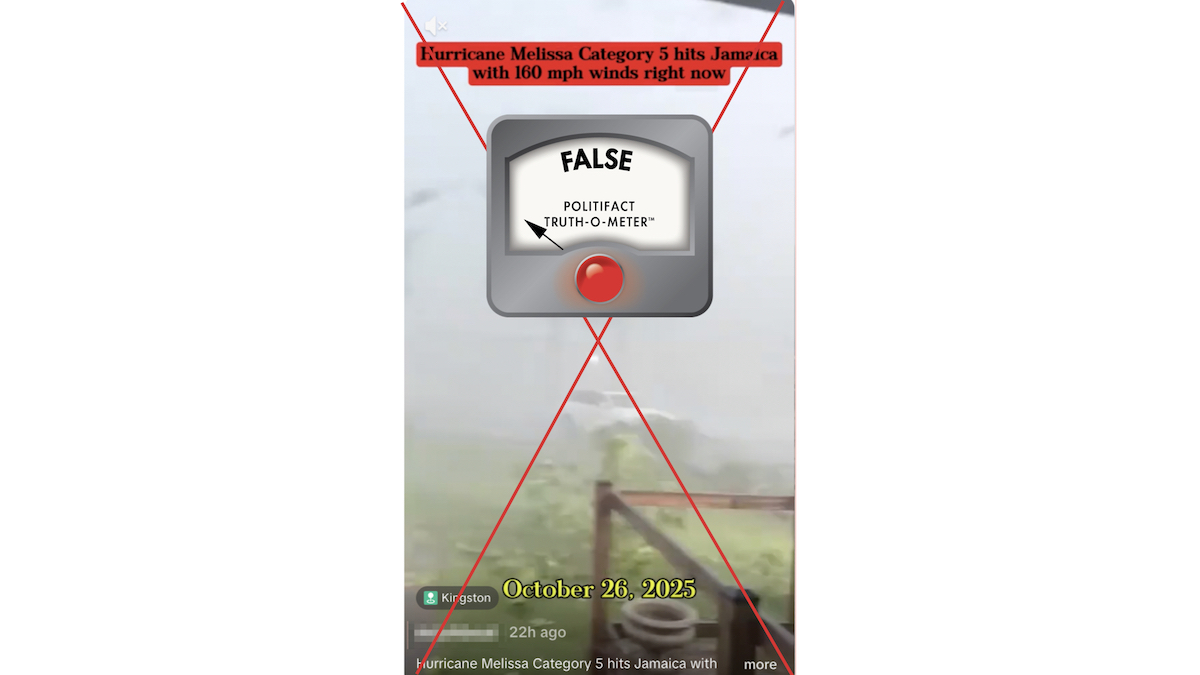 False graphic of hurricane Melissa 4