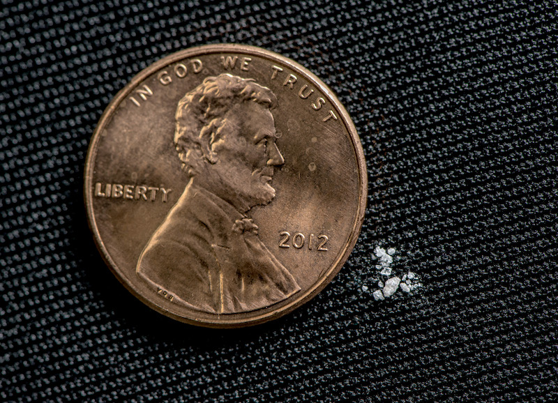 Lethal dose of fentanyl compared to a penny