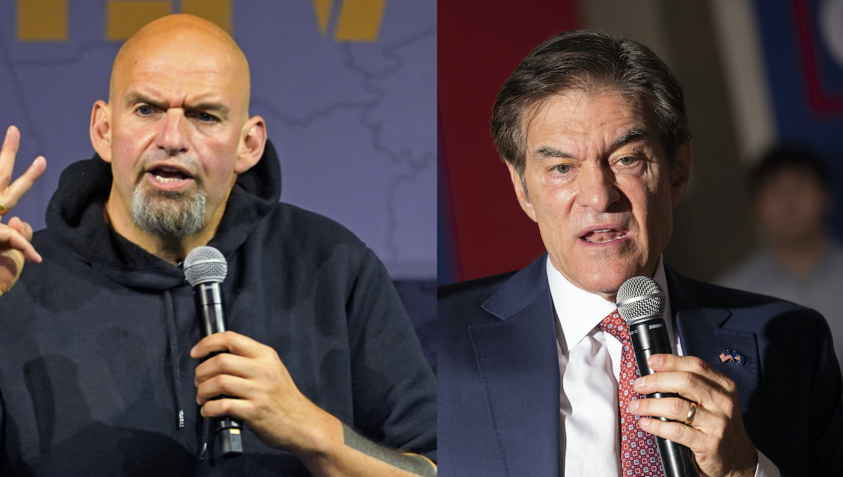 Fetterman and Oz splitscreen mugs