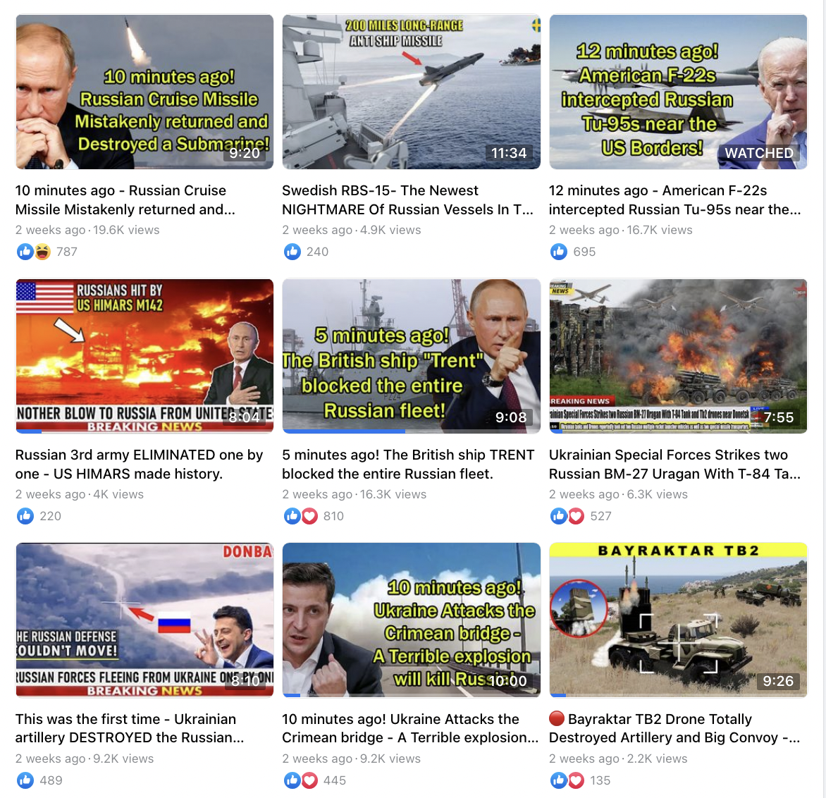 Fios Vinks Facebook Page video list