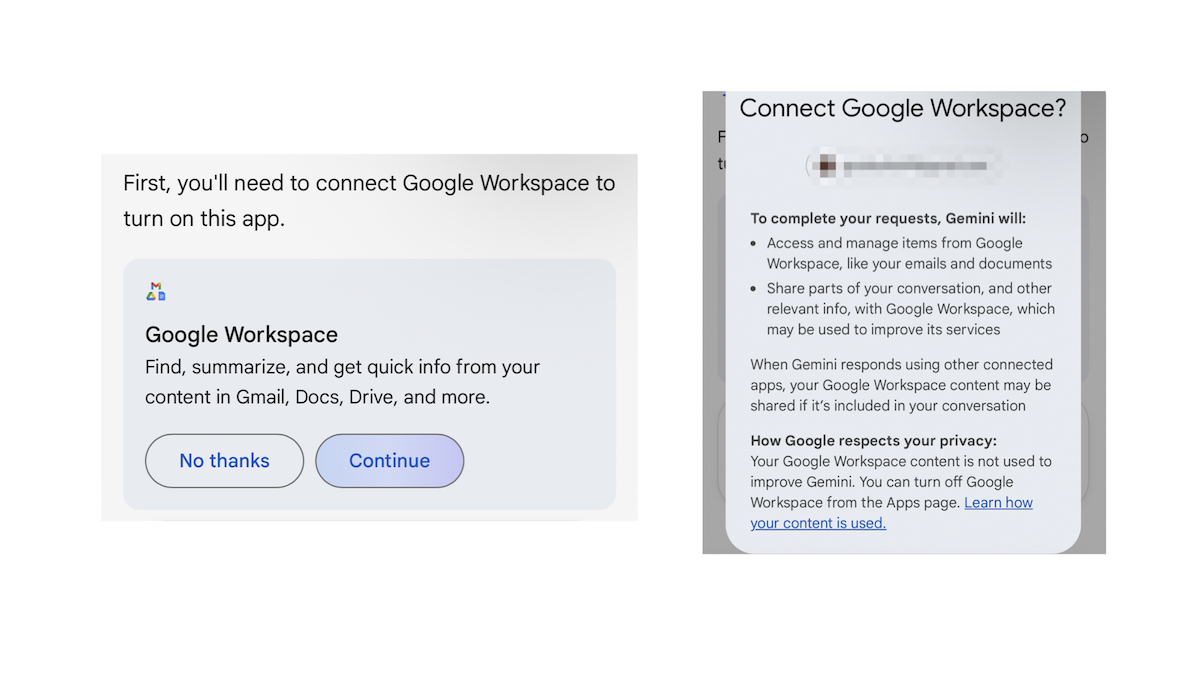 Gemini app screenshot of summarizing email 11-20-15