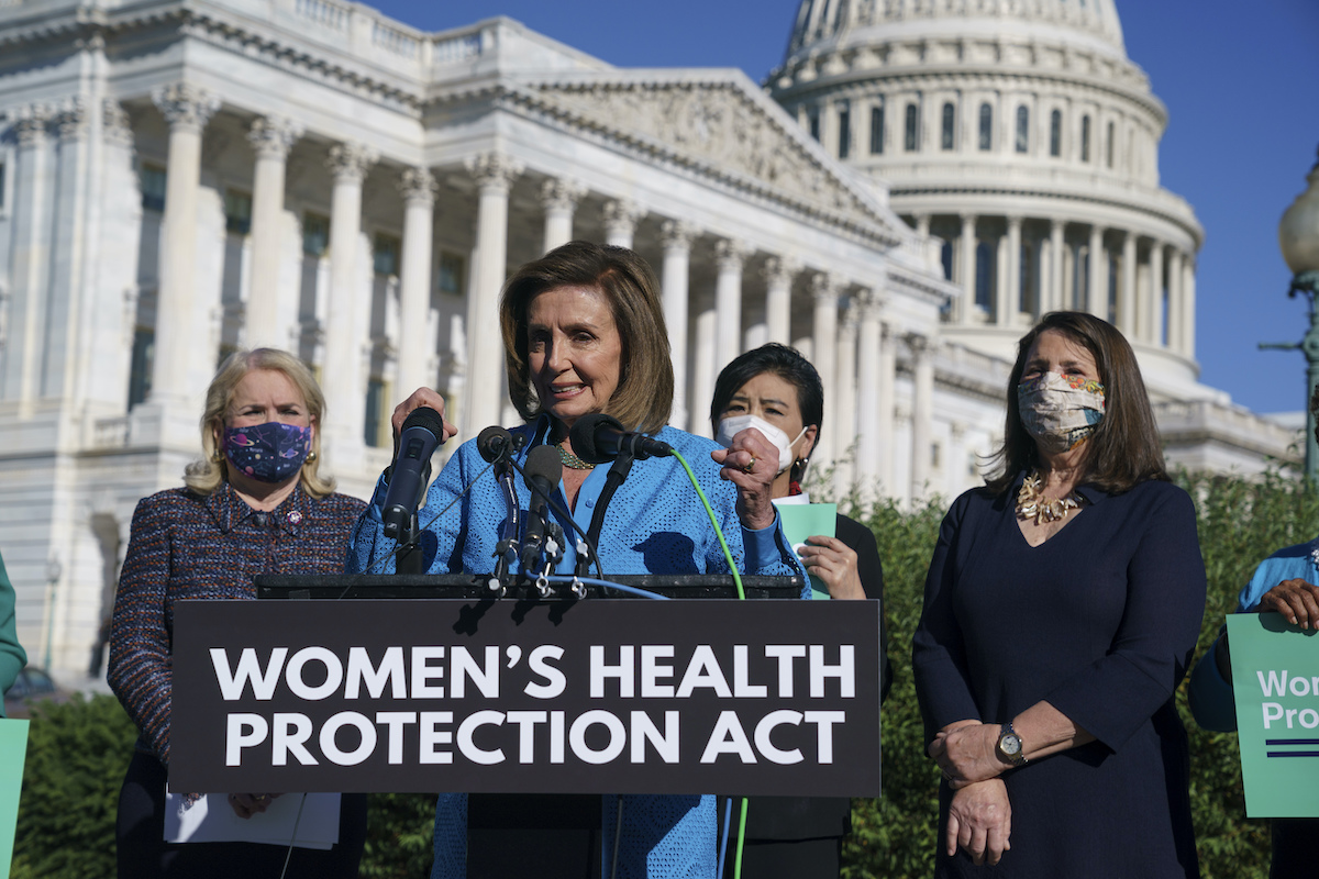 House Democrats press conference before passing legislation that would codify Roe