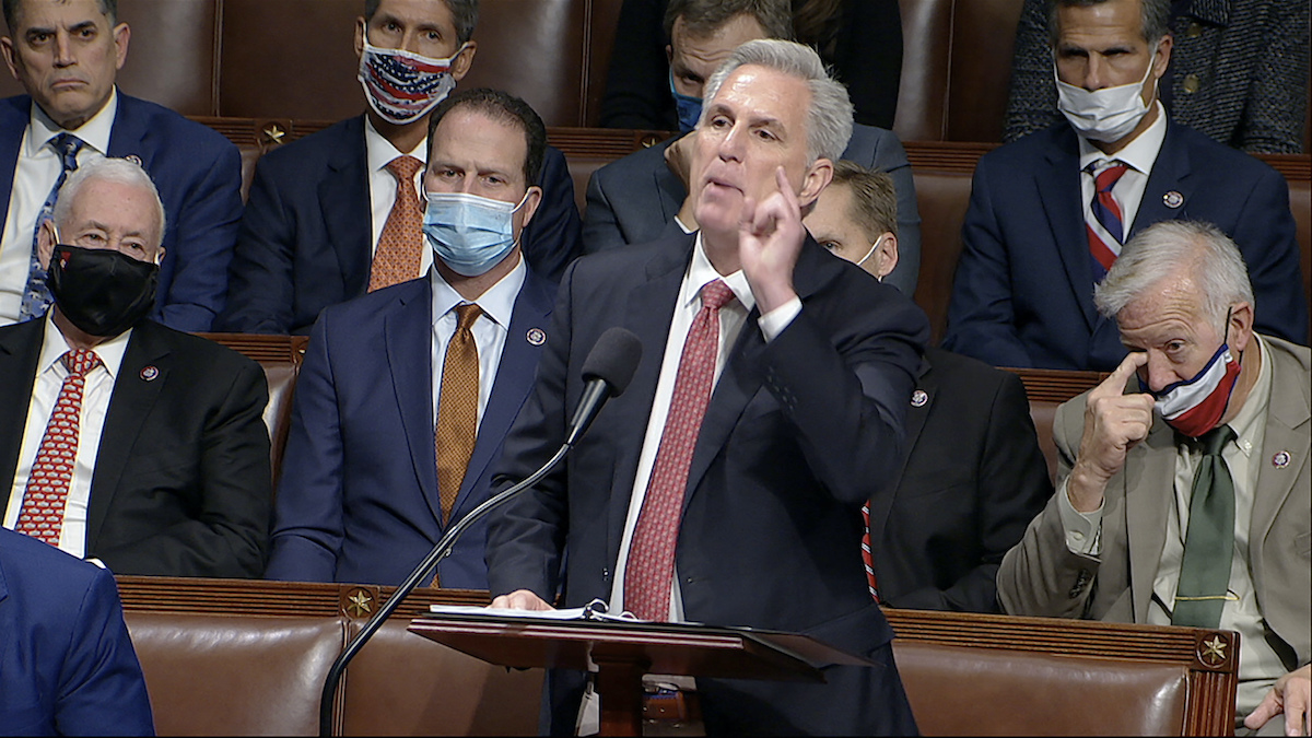 Kevin McCarthy one finger up long speech 11-18-21