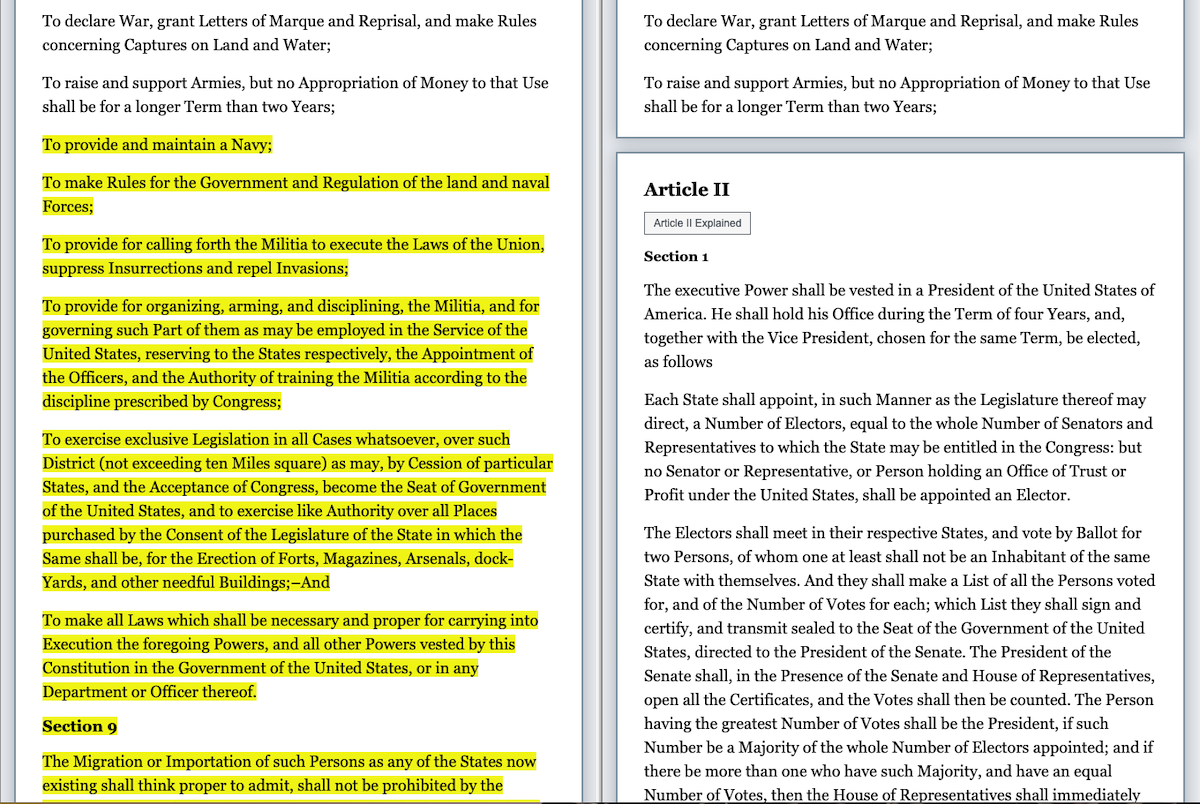 LOC website constitution text deletion screenshot