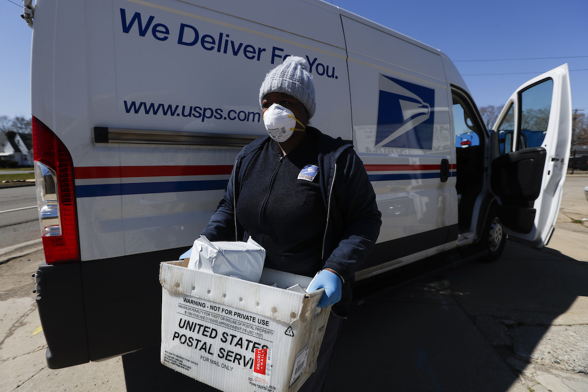 Postal worker delivery during covid Michigan 4-2-20