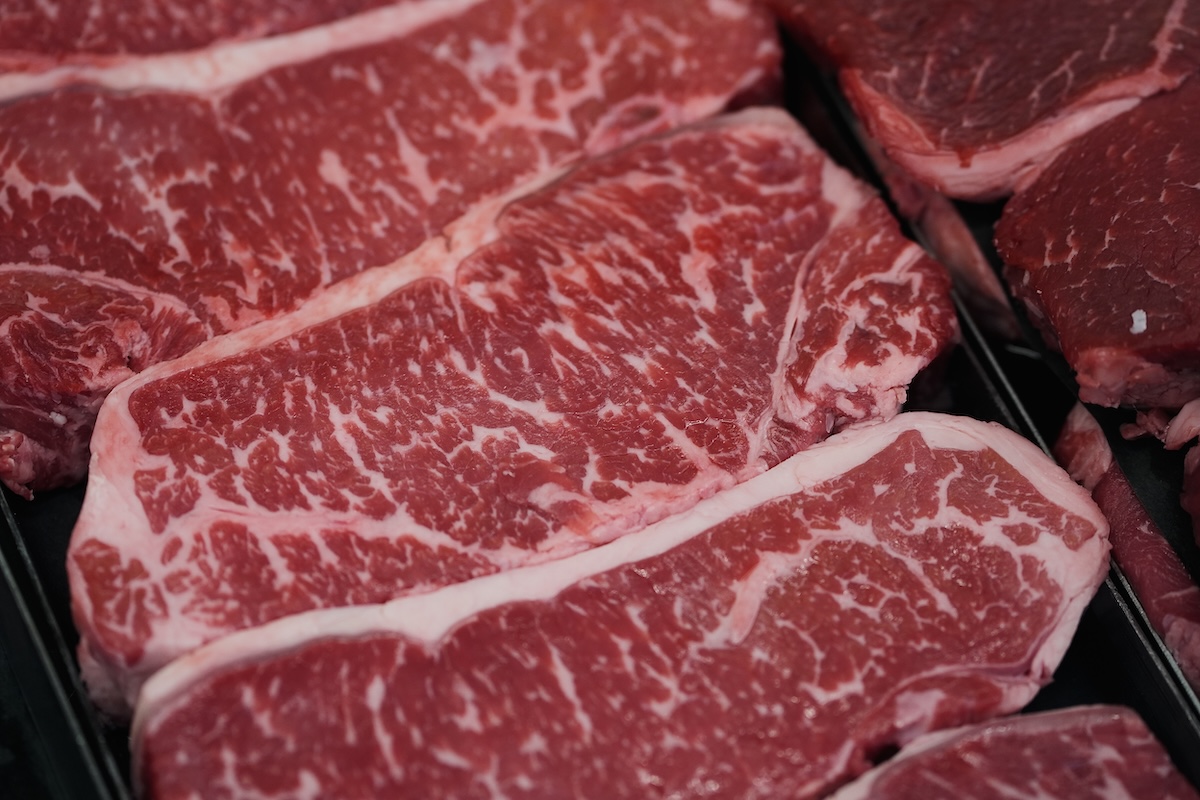 New York strip steaks at Sam's Club in Bentonville, Ark. 09-24-25