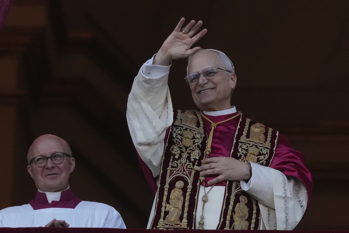 Newly elected Pope Leo XIV appears at the balcony of St. Peter's Basilica 05-08-2025