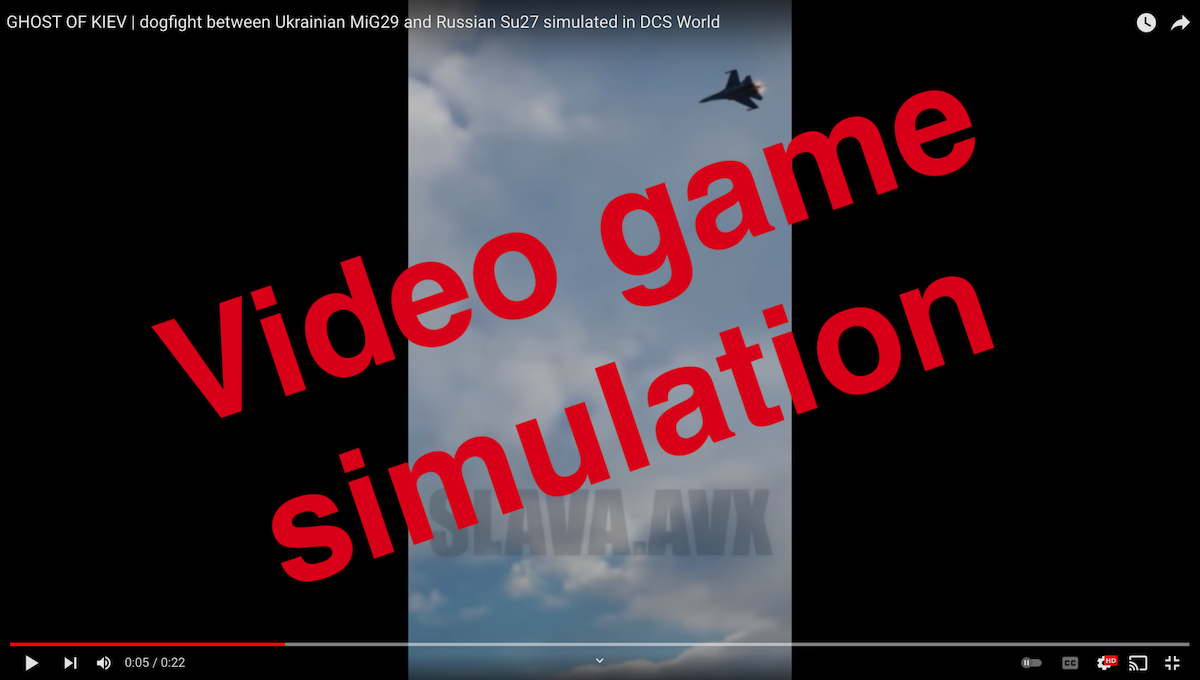 Screen cap of a video game simulation not the Ghost of Kyiv