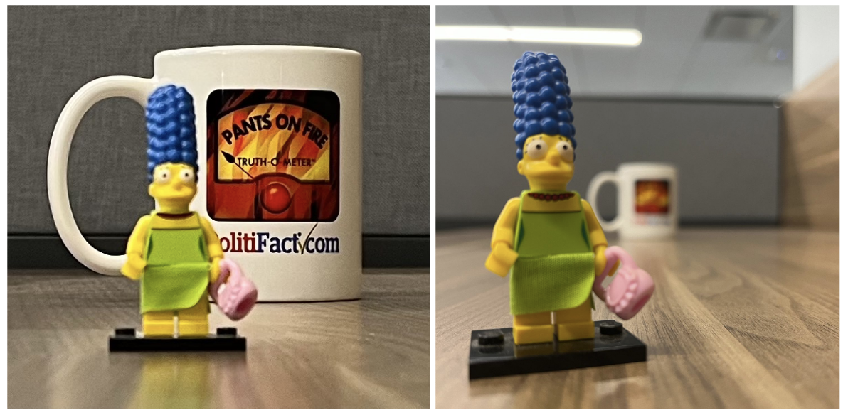 marge and mug zoomed in and close up 2 images in 1