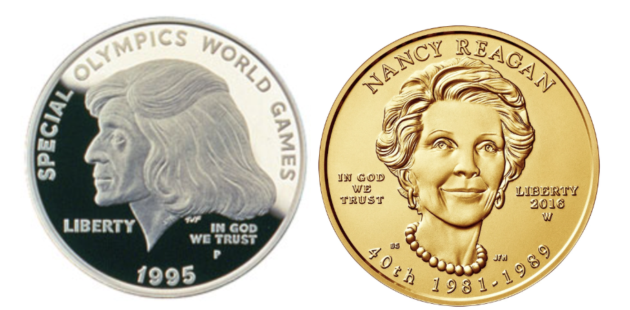 Shriver & Reagan coins