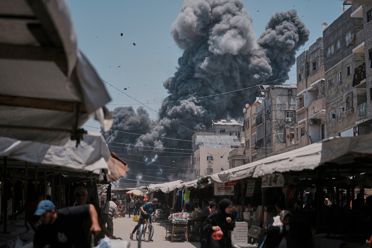 Smoke from Israeli strike in Gaza City 6-1-2025