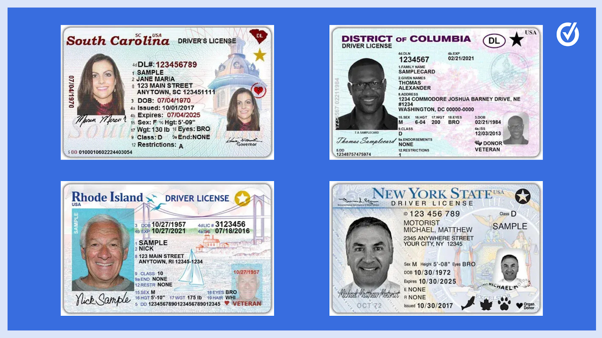 Graphic of different Real ID licenses in the U.S.