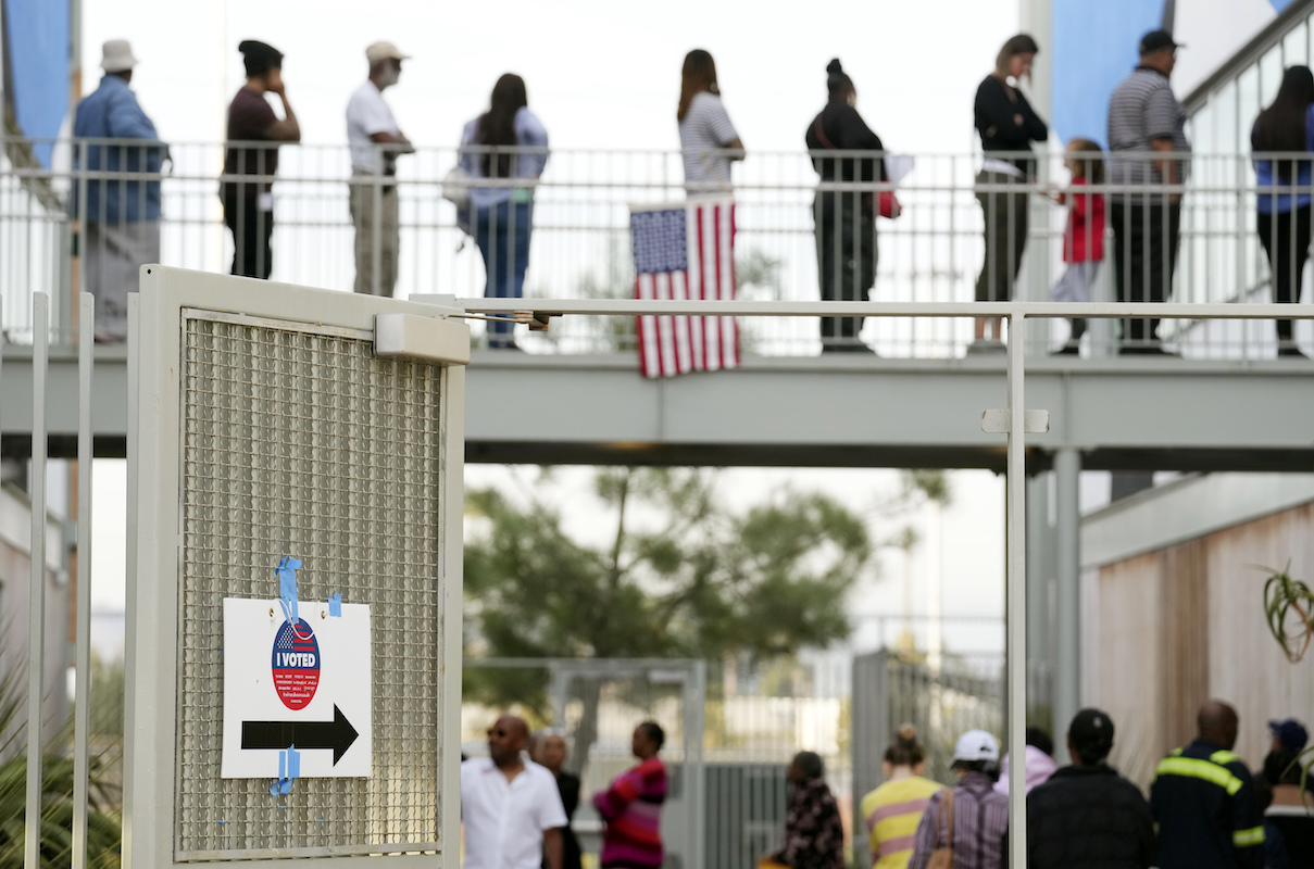Voters wait in line in LA, California 11-5-24