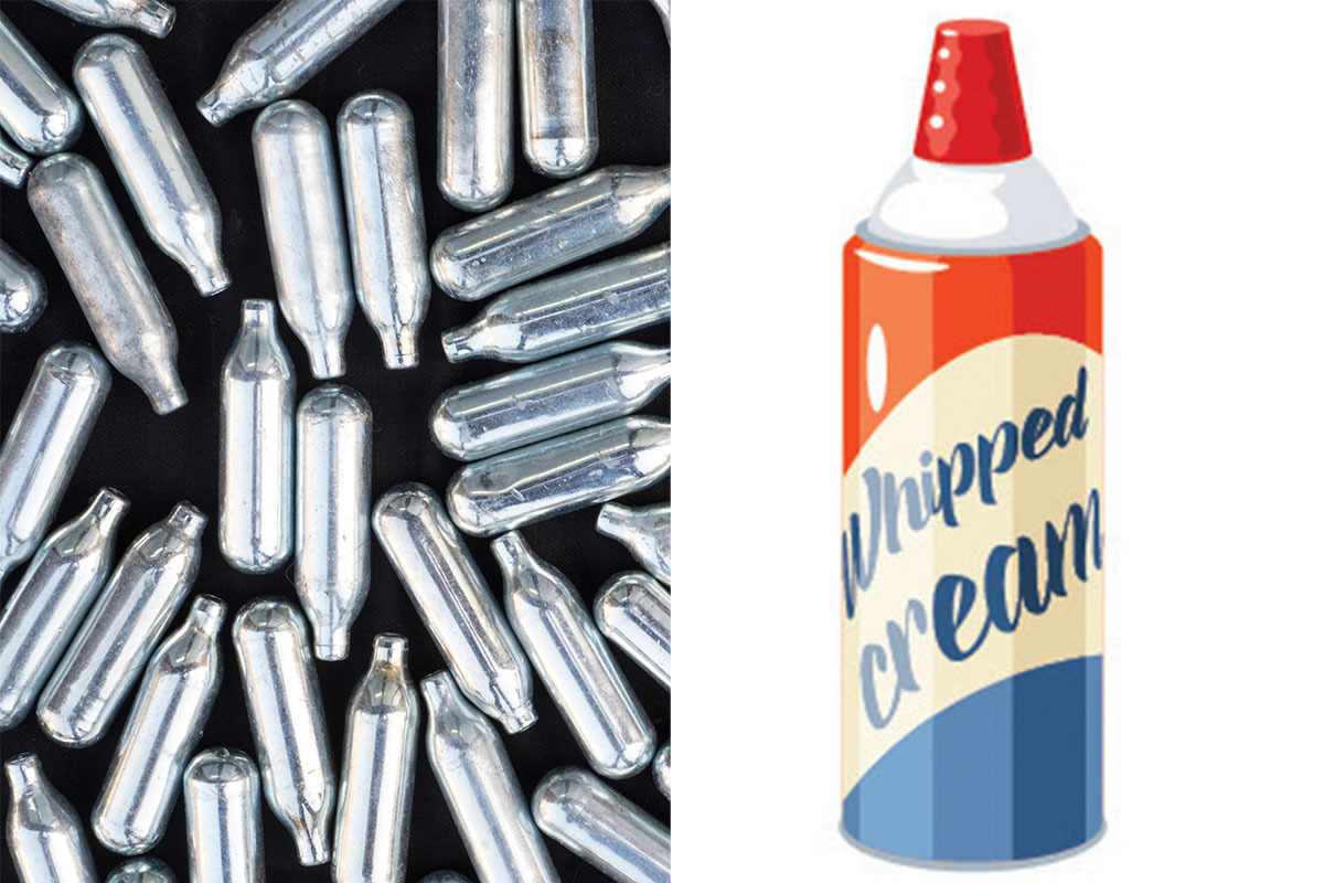 Whipped cream cans and chargers