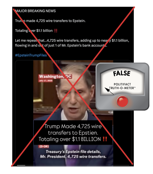 PF false trump wire transfers to epstein