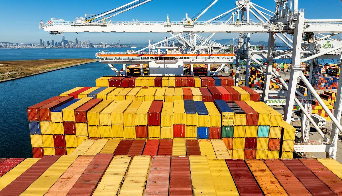 Cargo on board at Port of Oakland, CA