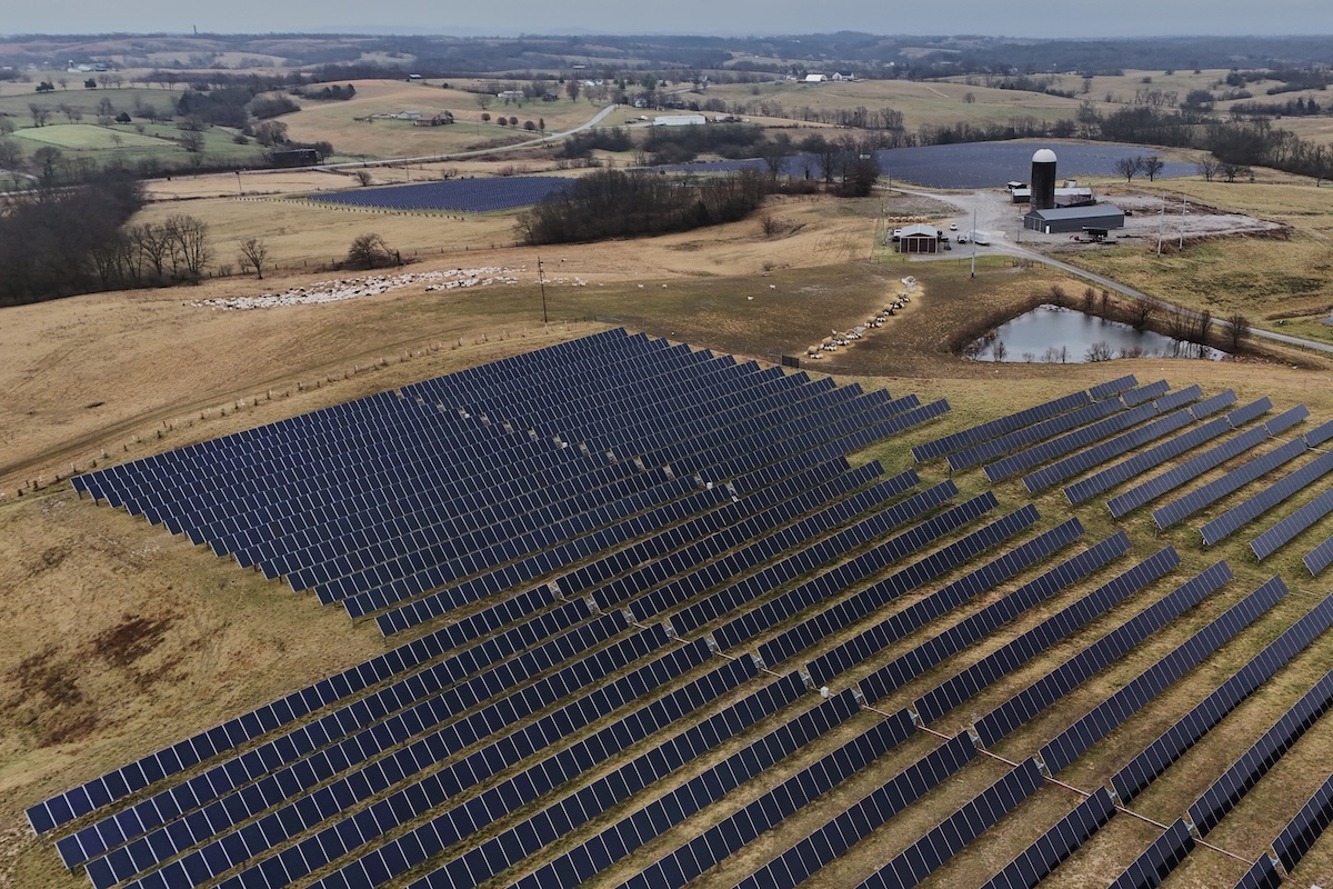 Solar energy panels in Kentucky field