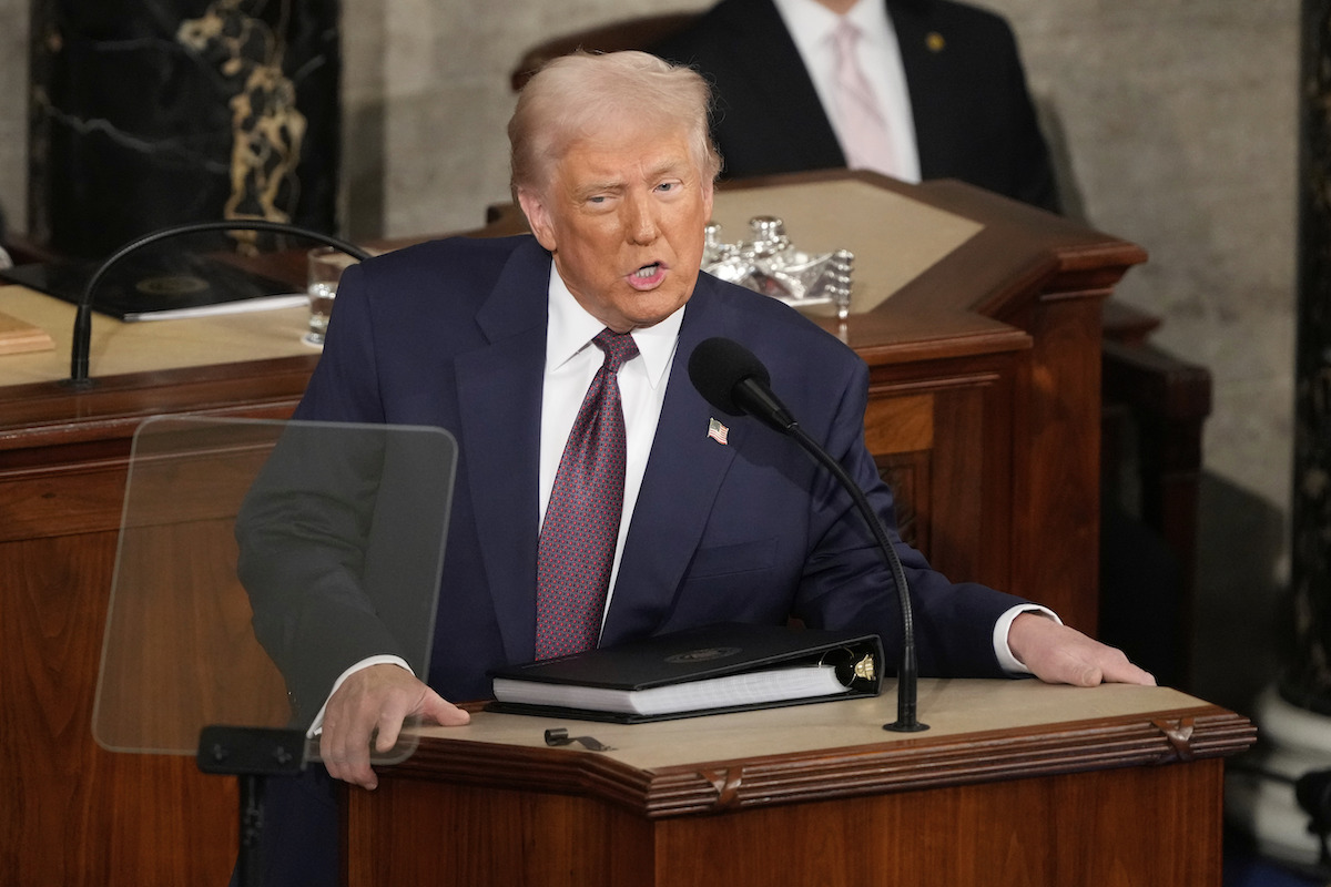 Close up of Trump addressing Congress 03-04-2025