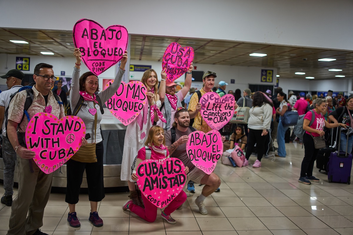Code Pink activists in Havana airport in March 2026