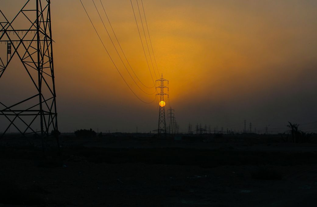 Power lines in Iran