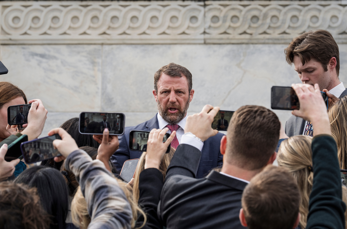 Sen. Markwayne Mullin, R-Okla on Capitol steps 3-5-26