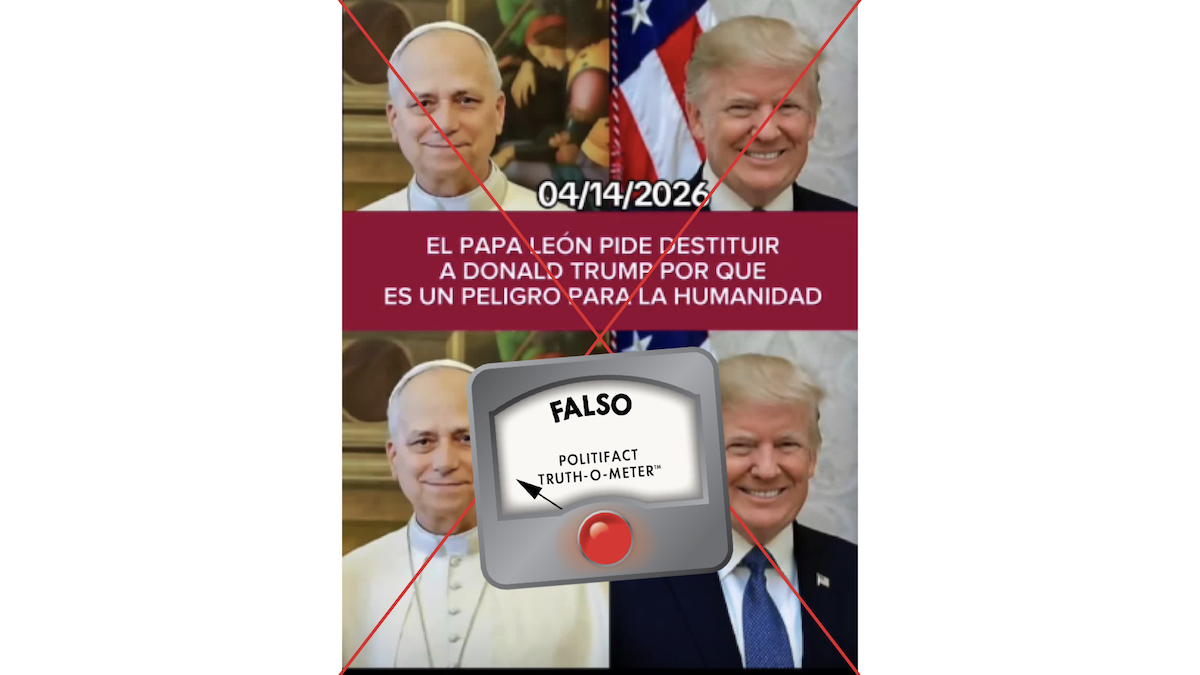 Grafico de video falso de tiktok sobre el papa 04-16-26