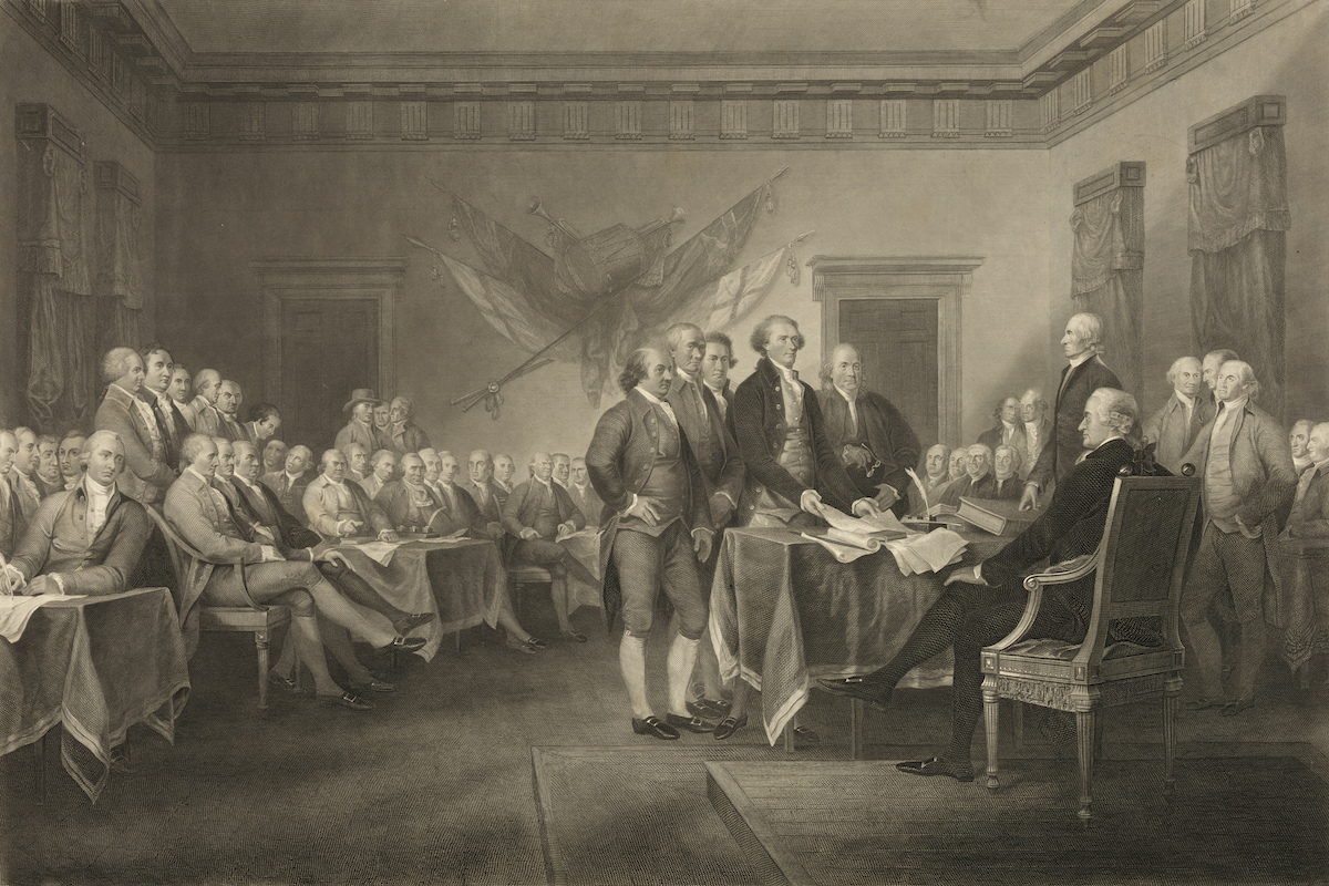 Declaration signing engraving WL Ormsby