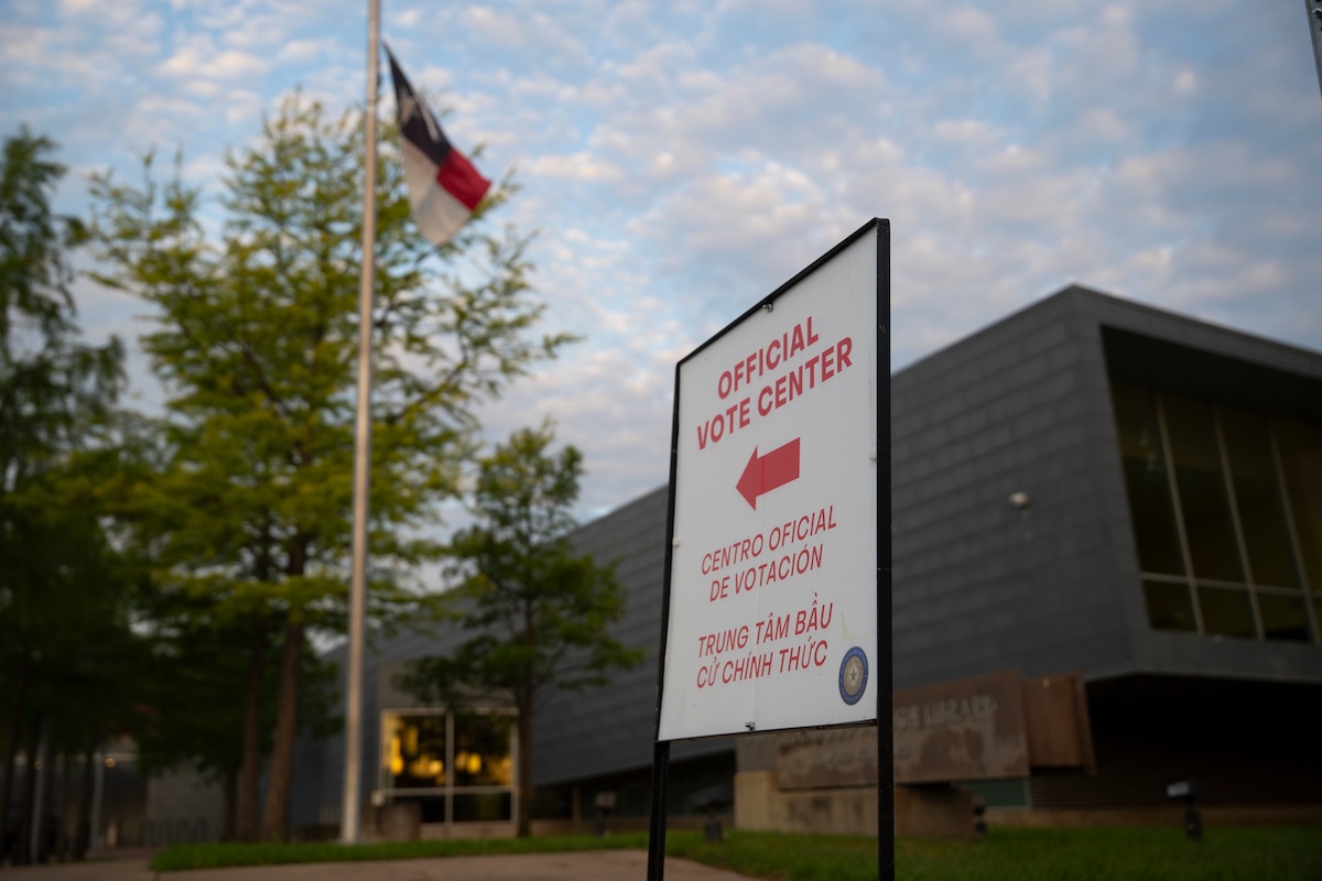 Official voting center in Dallas, Texas, 05-26-26